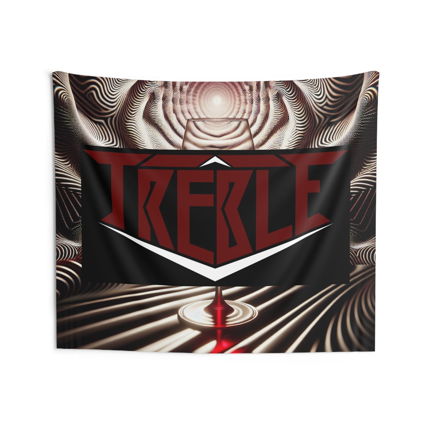 Treble Vino Void Vortex Red & Black Infinity Patterns Art Tapestry