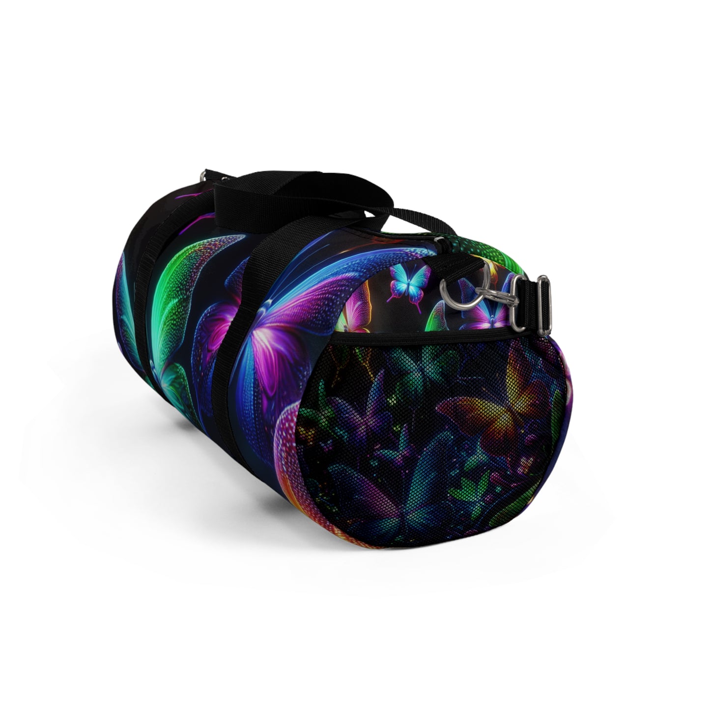 "Neon Rainbow Flight" - Neon Butterflies Duffle Bag