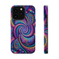 Cosmic Quasar Dreams. Neon Trippy Infinity Patterns Premium Art Magsafe Magnet Tough IPhone 13 14 15 Pro Plus Max and Mini in Matte and Glossy Phone cases
