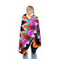 "Infinite Neon Wonderland" - NEON Infinity Patterns Art Hooded Snuggle Blanket