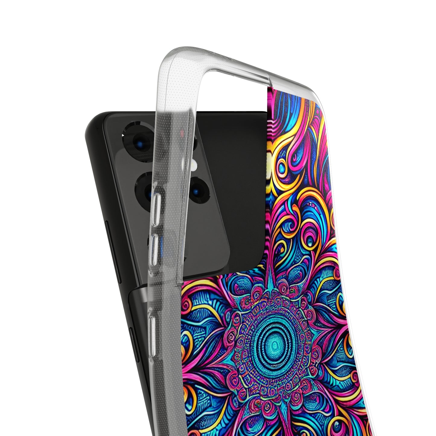 "Fantasia of Fluorescence" Infinity Patterns Art Polycarbonate Phone Case Samsung Galaxy s21 s22 Google Pixel 6 Iphone 11 12 13 14 Pro Max Mini Plus