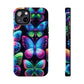 "Dance of the Neon Butterflies" NEON Butterflies Tough Phone Case Iphone 6 7 8 9 10 11 12 13 14 SE X XR XS Pro Max Mini Plus