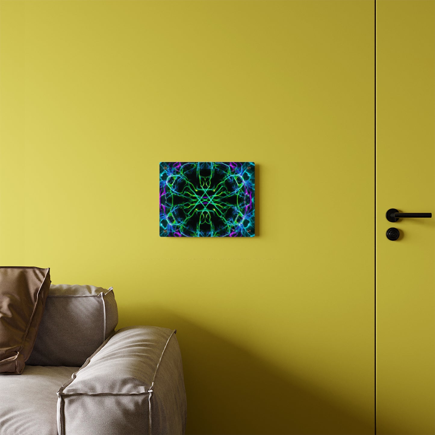 Neon Infinity Maze. Trippy Infinity Patterns Acrylic Art Panel