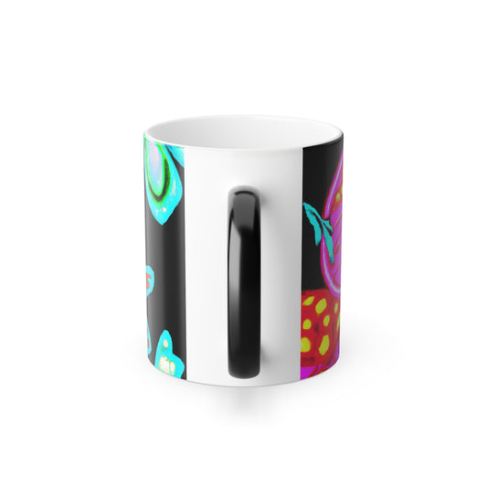 Neon Firefly Mushroomscape Mushrooms & Butterflies 11oz Color Morphing Mug
