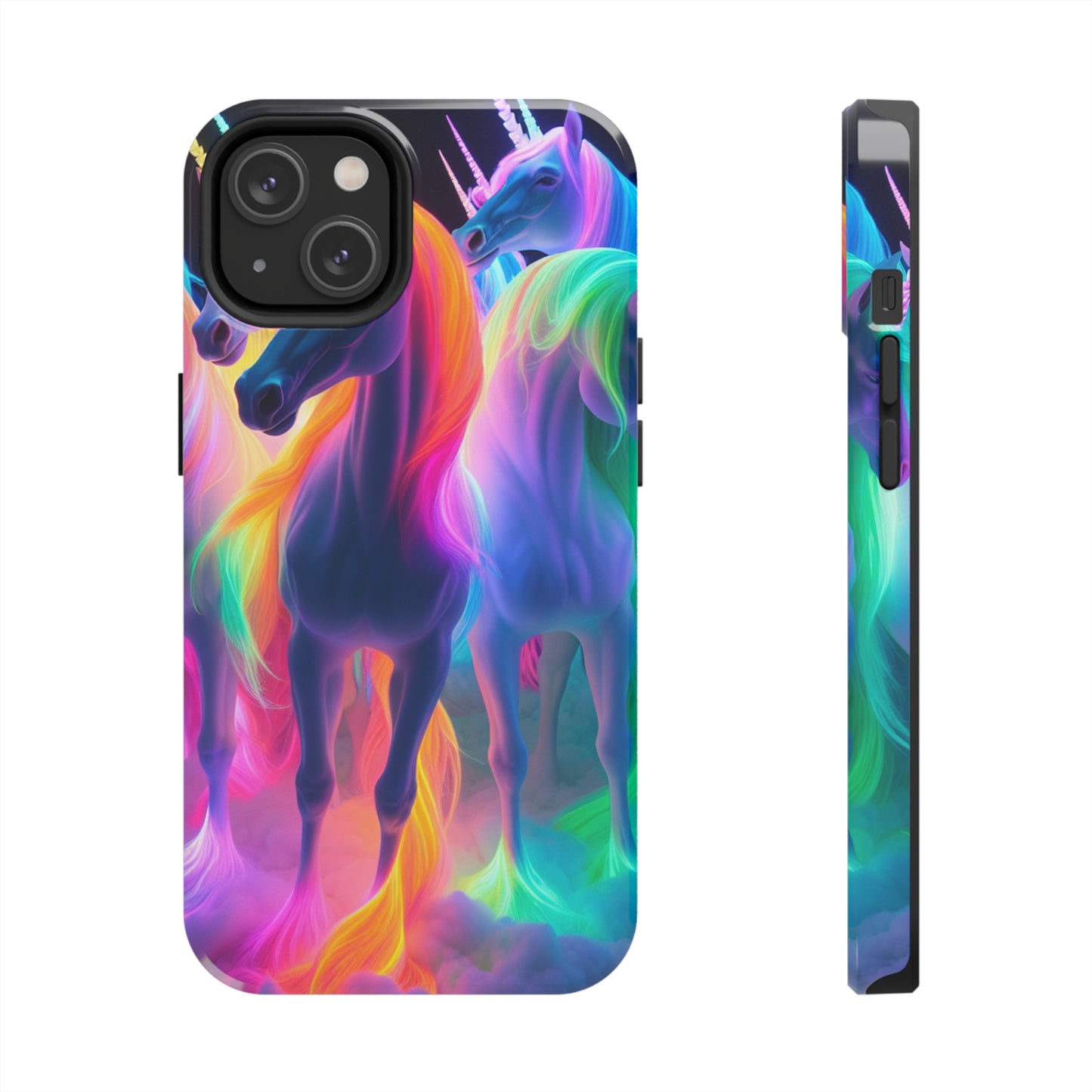 Vividly Rainbow Dreaming NEON Unicorns Tough Phone Case