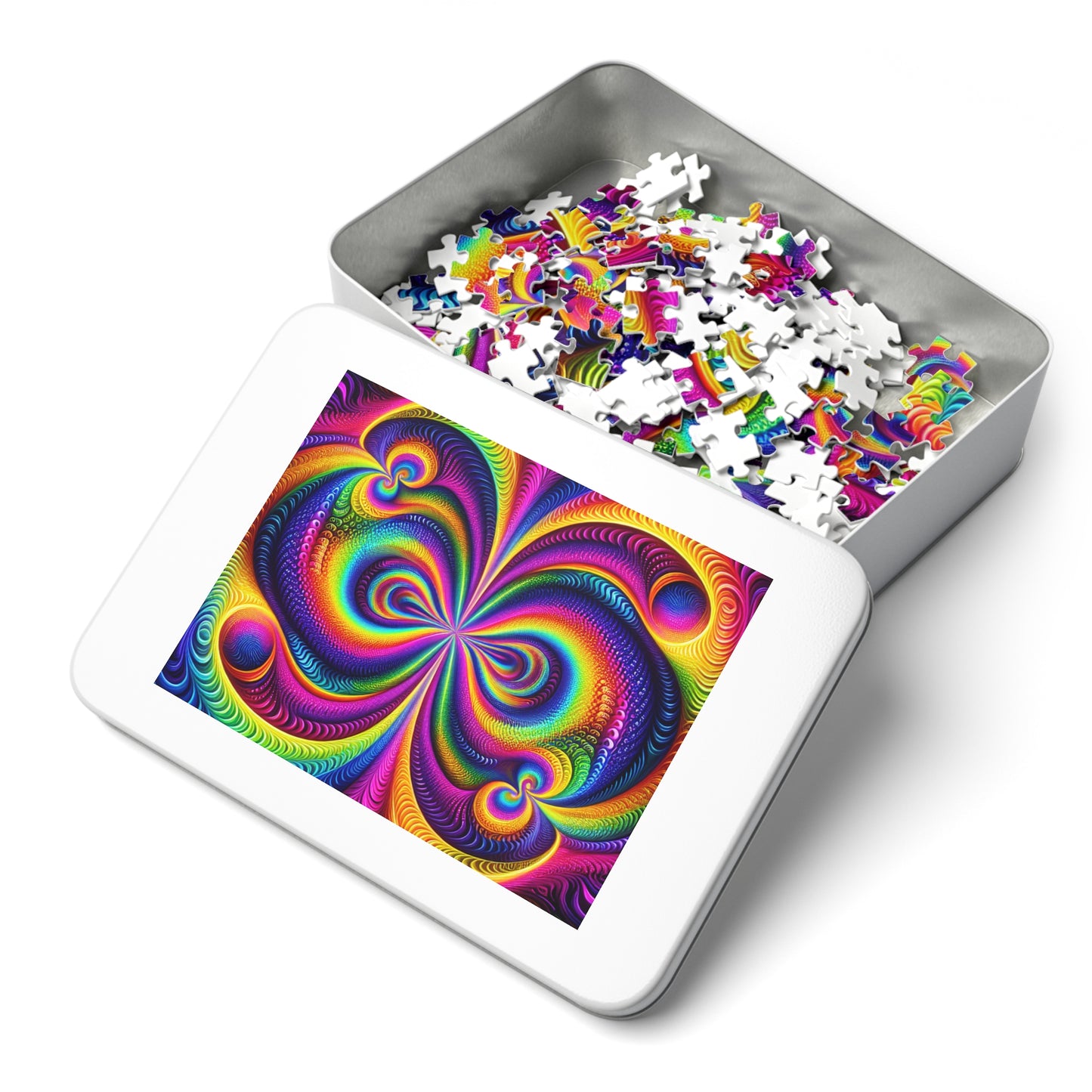 VibNeoInfinPaint - Neon Trippy Infinity Patterns Puzzle 30, 110, 252, and 1000 Pieces