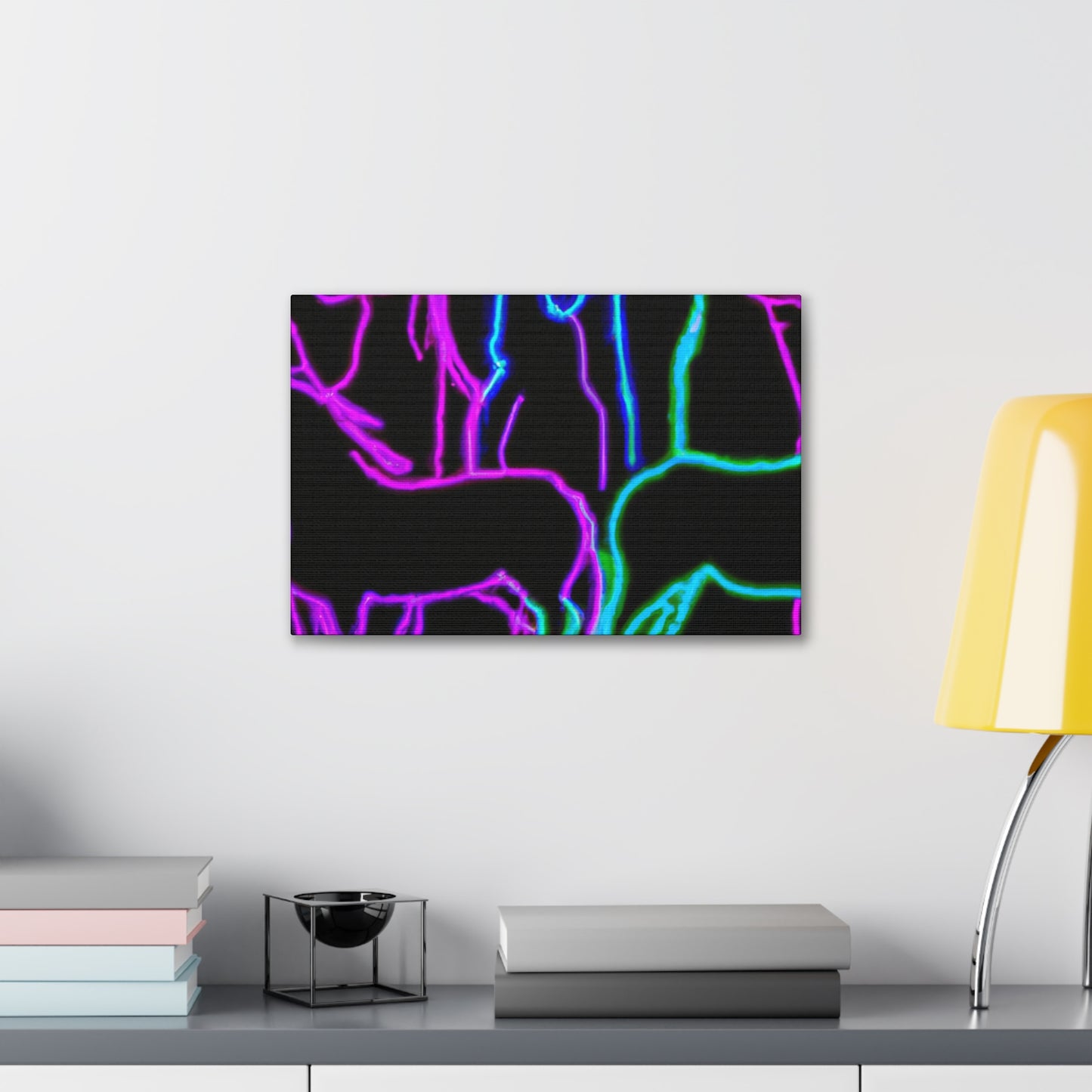 Vibrant Neon Unicornscape. NEON Unicorns Art Canvas