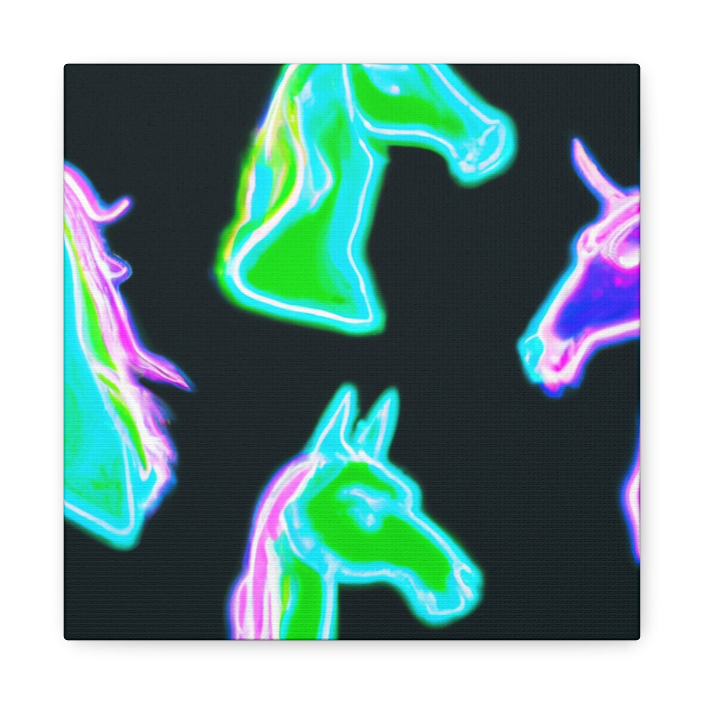 Vivid Nocturnal Unicorns. NEON Unicorns Art Canvas