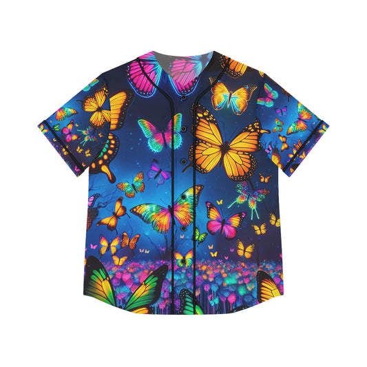 Vibrant Nebulae of Neon Butterflies Neon Butterflies Womans Jersey