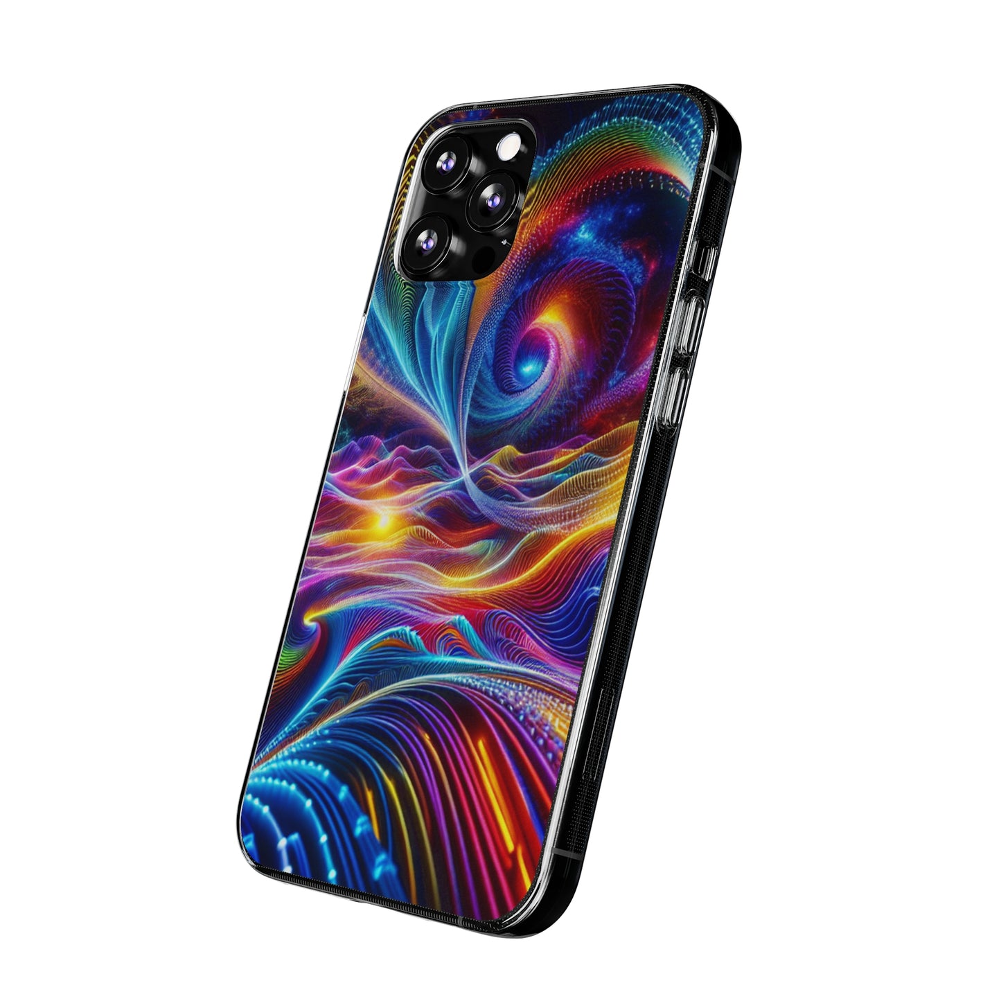 Neon Vortex. Infinity Patterns Art Polycarbonate Phone Case