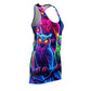 "Fantasia of the Forest - Neon Owls" Neon Owls Racerback Dress