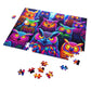 Neon Owls Gathering. - Neon Owls Puzzle 30, 110, 252, and 1000 Pieces