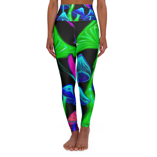 "Neon Reverie" - Mushrooms & Butterflies Leggings