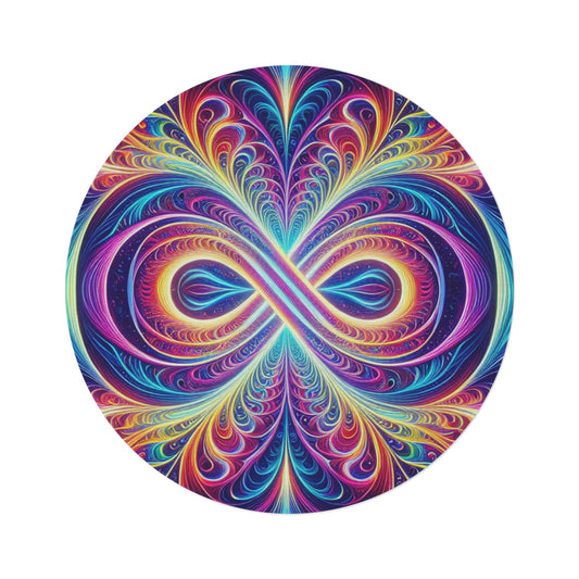 Cosmic HypnoVision. Infinity Patterns Round Rug