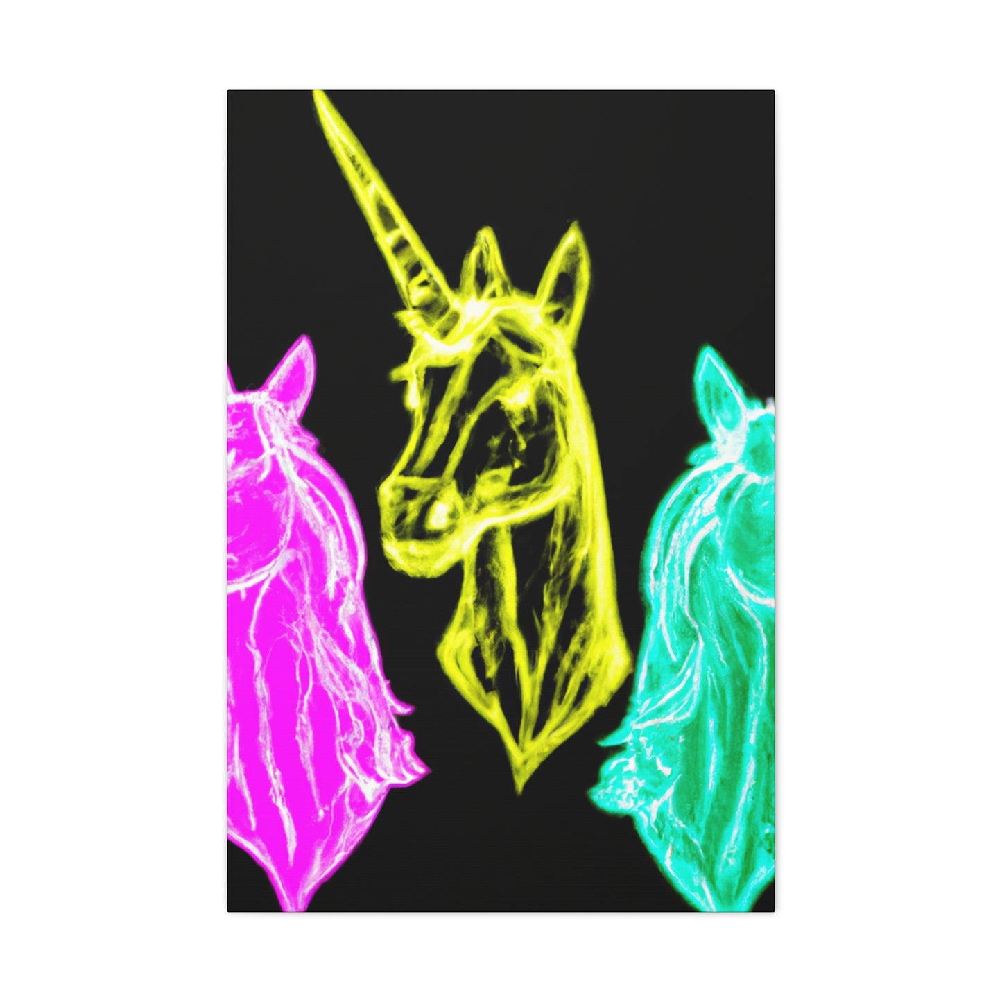 "Neon Unicorn Glow" NEON Unicorns Art Canvas