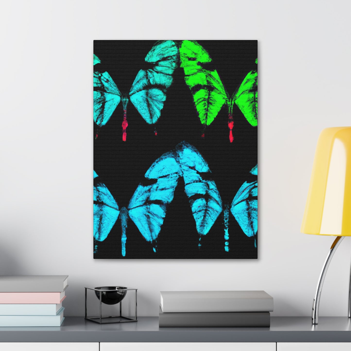 "Neon Butterfly Dreams" Neon Butterflies  Art Canvas