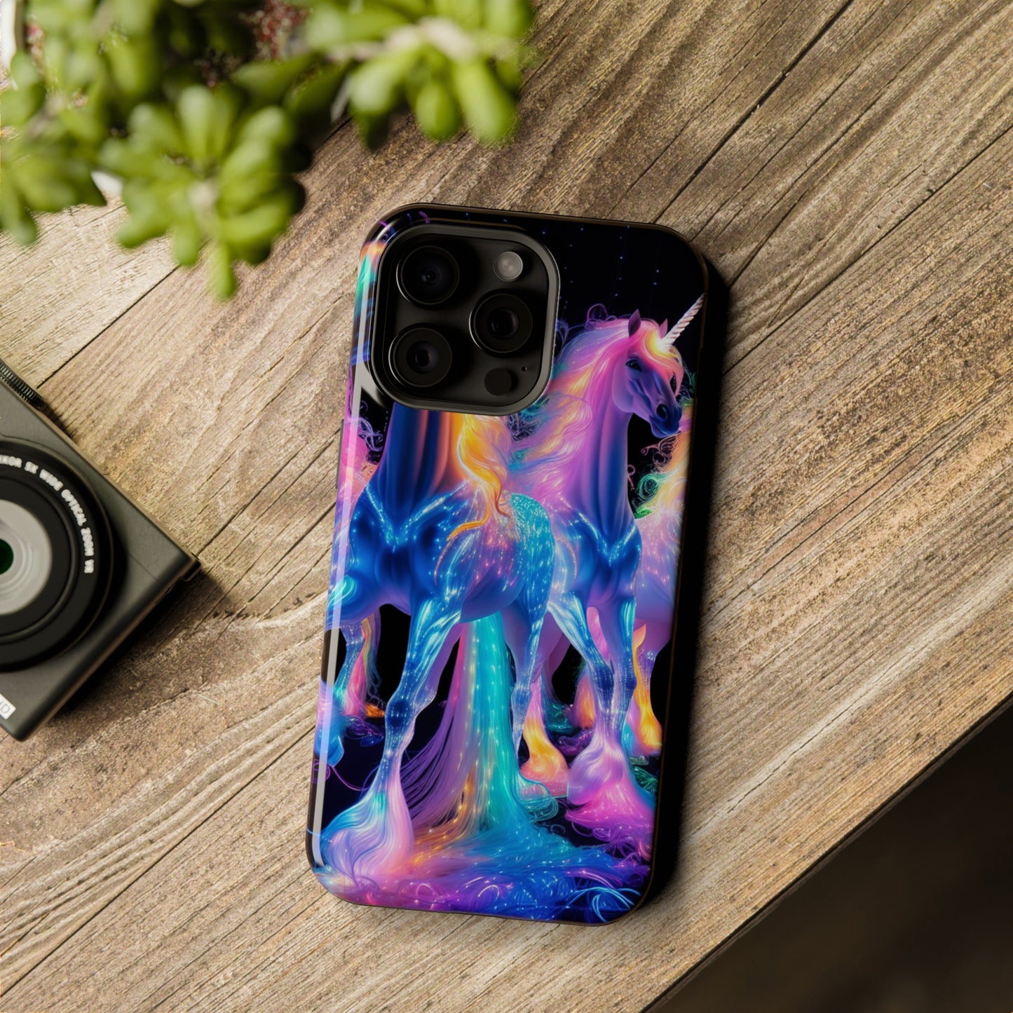 Neon Unicorn Bliss Neon Unicorns Premium Art Magsafe Magnet Tough IPhone 13 14 15 Pro Plus Max and Mini in Matte and Glossy Phone cases