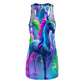 "Fantastical Neon Oasis" Neon Unicorns Racerback Dress