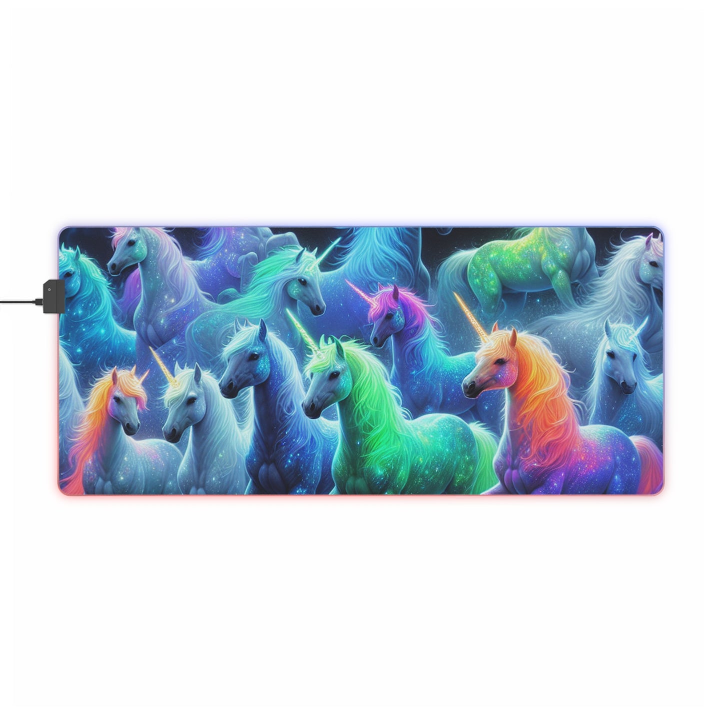 Neon Unicorn Dreamscape. NEON Unicorns LED Mousepad