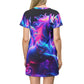 Neon Unicorn Fantasia. Neon Unicorns Womans T Shirt Dress