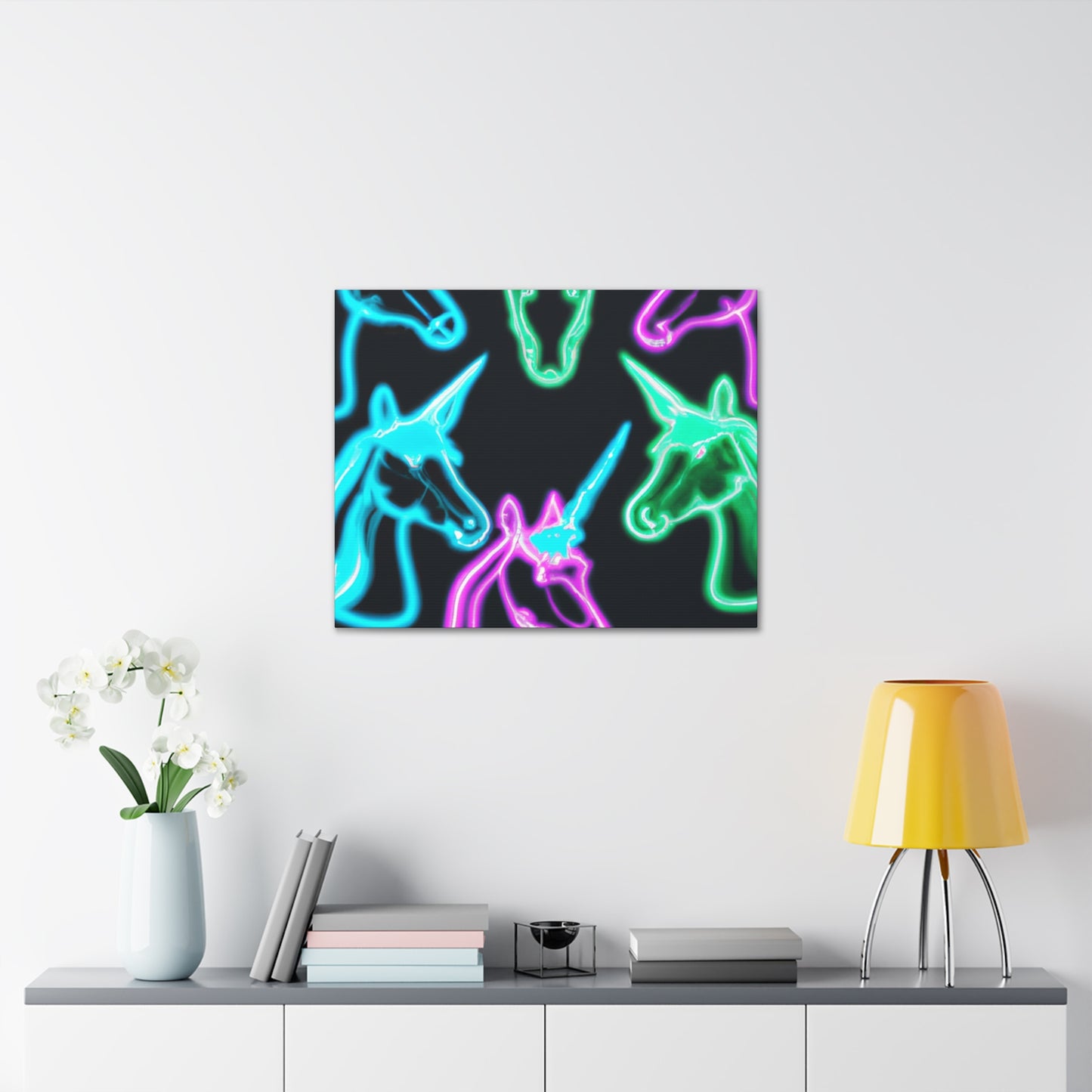 Neon Unicorn Magic. NEON Unicorns Art Canvas