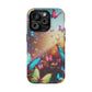 "Neon Butterfly Blooms" Neon Butterflies Premium Art Magsafe Magnet Tough IPhone 13 14 15 Pro Plus Max and Mini in Matte and Glossy Phone cases