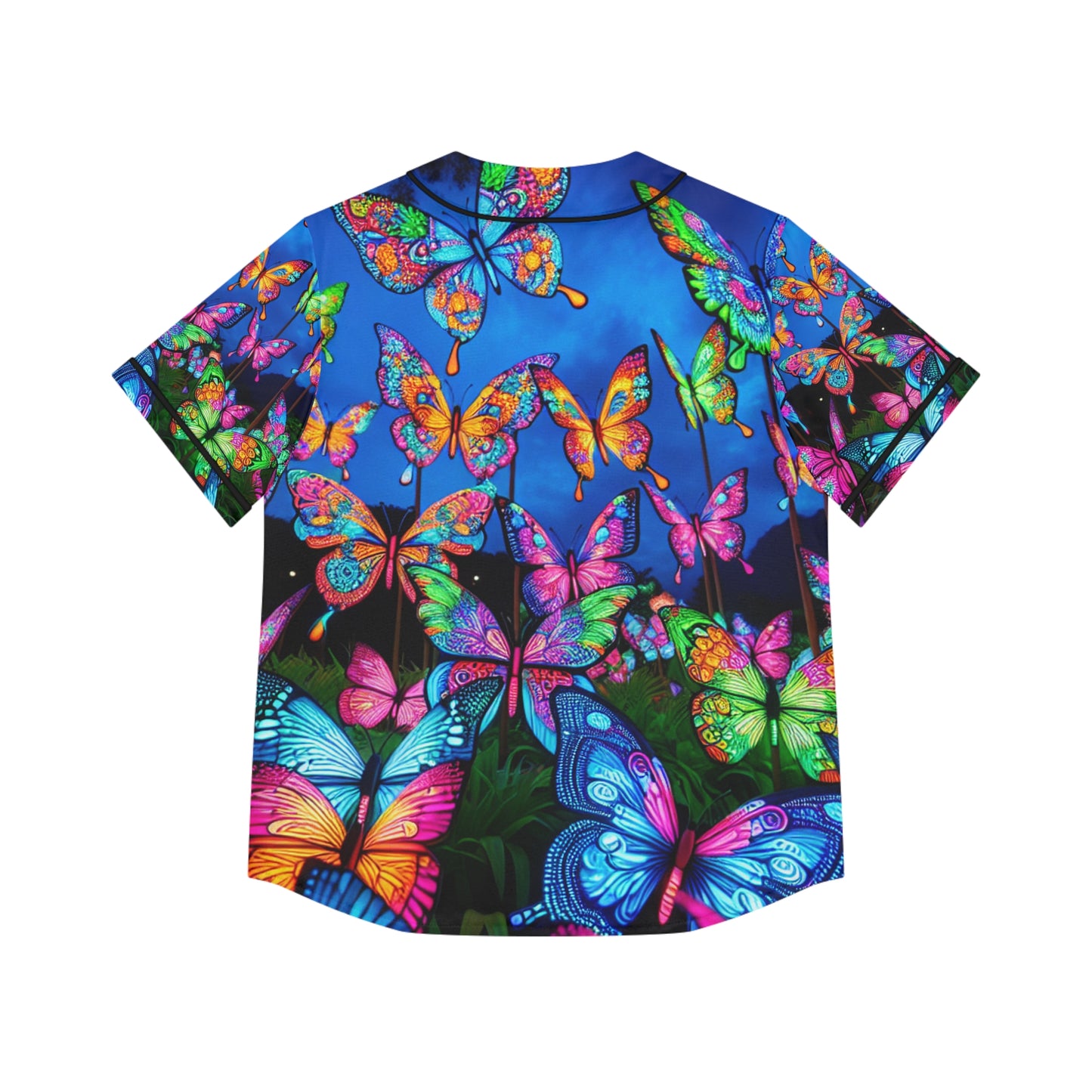 "Electric Flutter" Neon Butterflies Womans Jersey