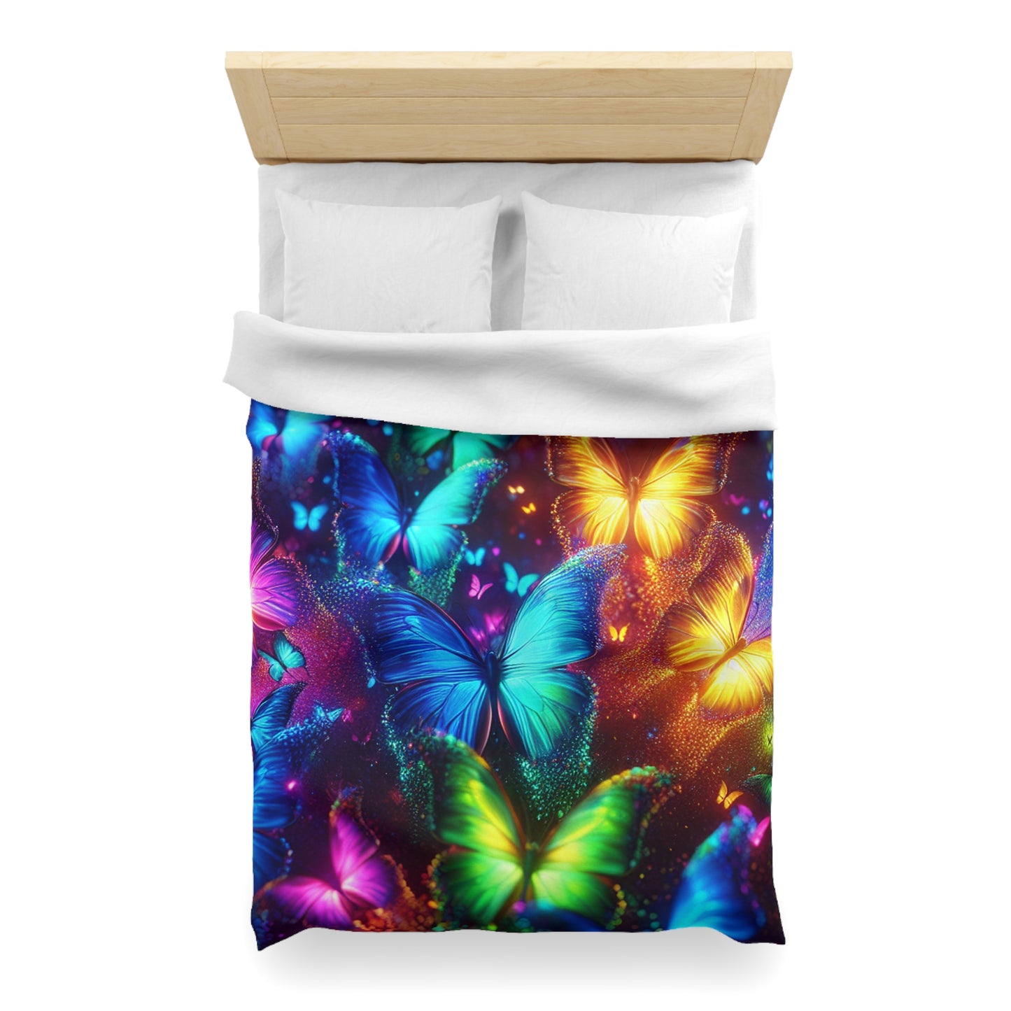 Giovanni da San Gimignano - NEON Butterflies Microfiber Duvet Cover