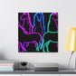 Vibrant Neon Unicornscape. NEON Unicorns Art Canvas