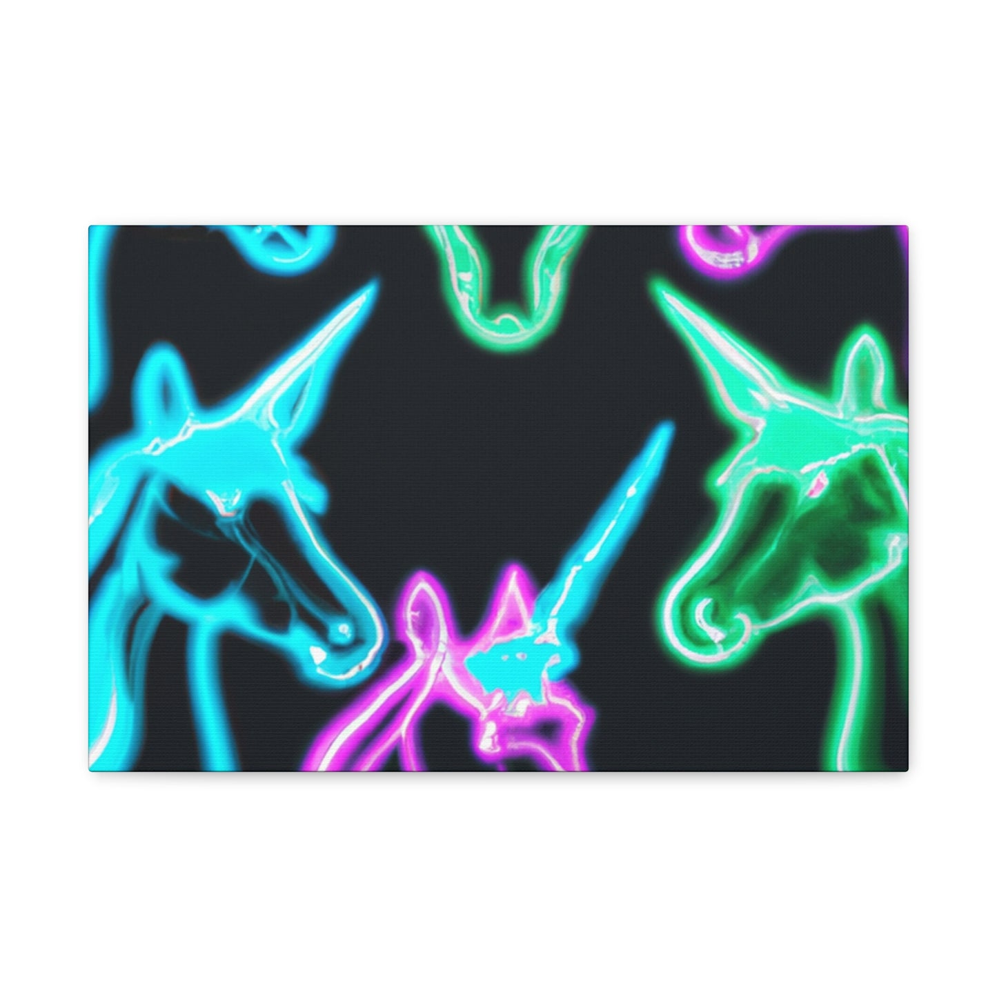 Neon Unicorn Magic. NEON Unicorns Art Canvas