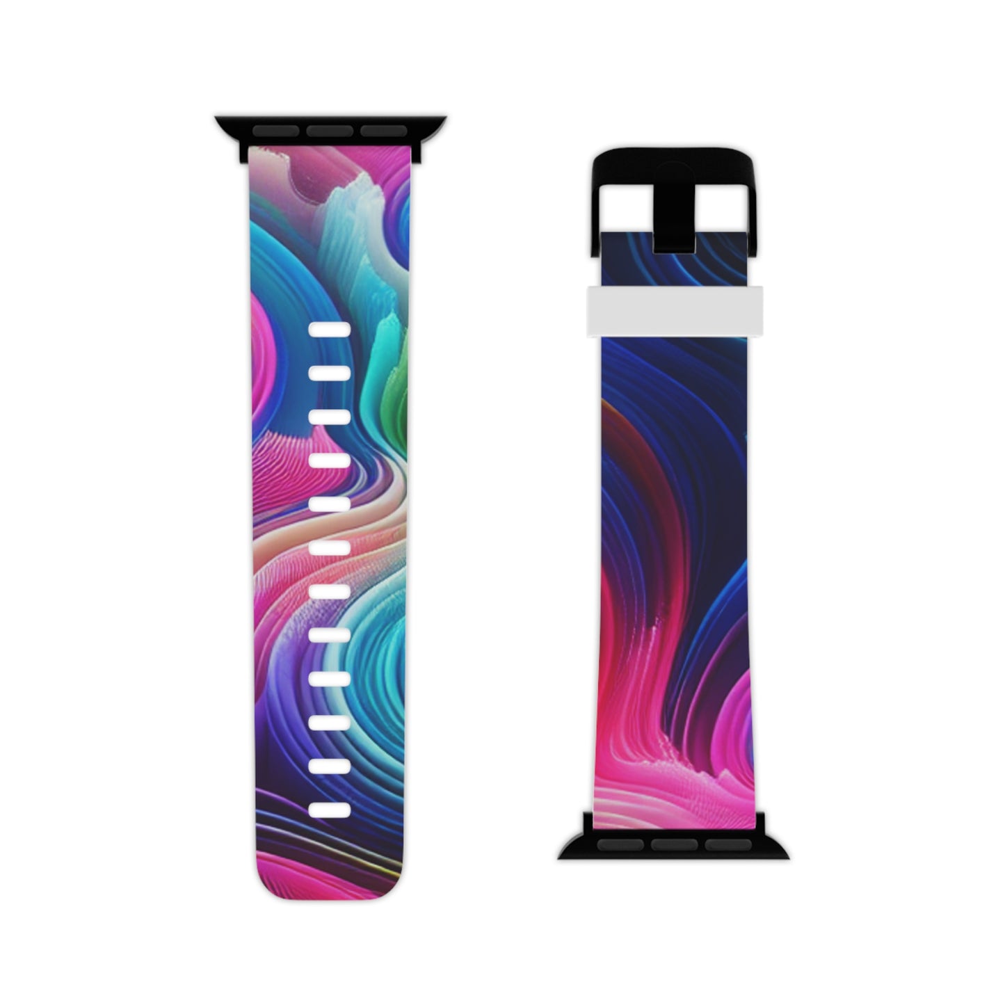 Neon Splatterscape. - Trippy Infinity Patterns Iwatch Band