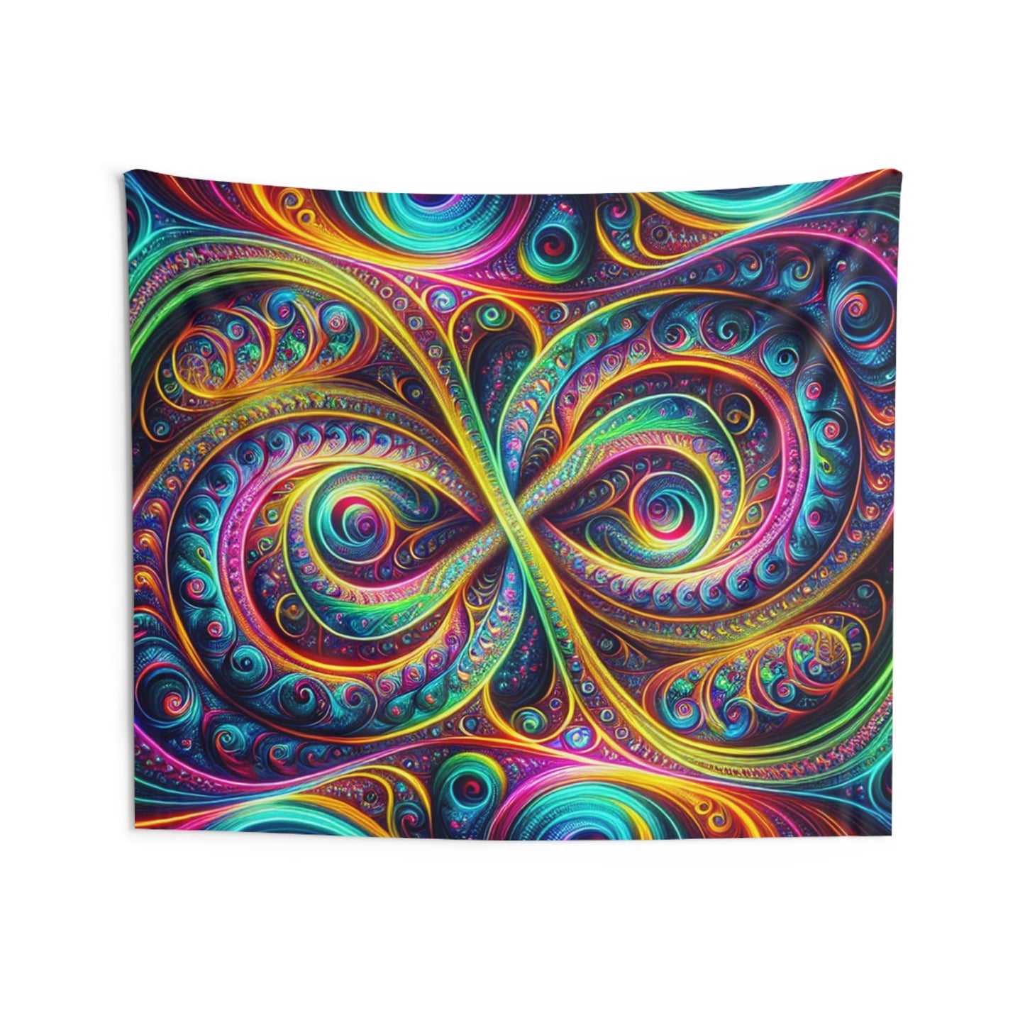 Vivid Infinity Auras. Infinity Patterns Art Tapestry