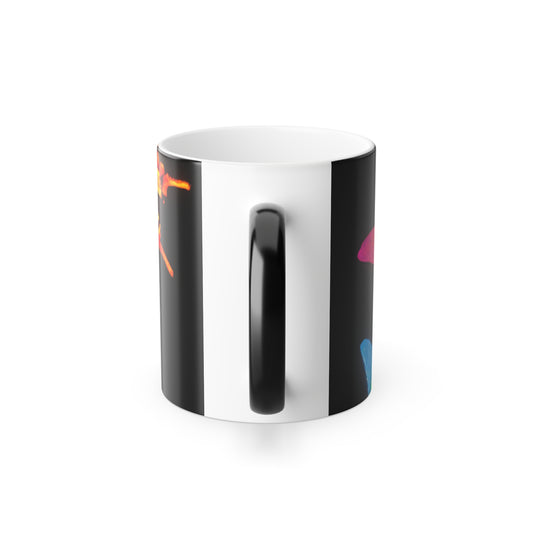 "Electric Butterfly Radiance" Neon Butterflies 11oz Color Morphing Mug