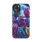 "Neon Splash of Owls" Neon Owls Premium Art Magsafe Magnet Tough IPhone 13 14 15 Pro Plus Max and Mini in Matte and Glossy Phone cases