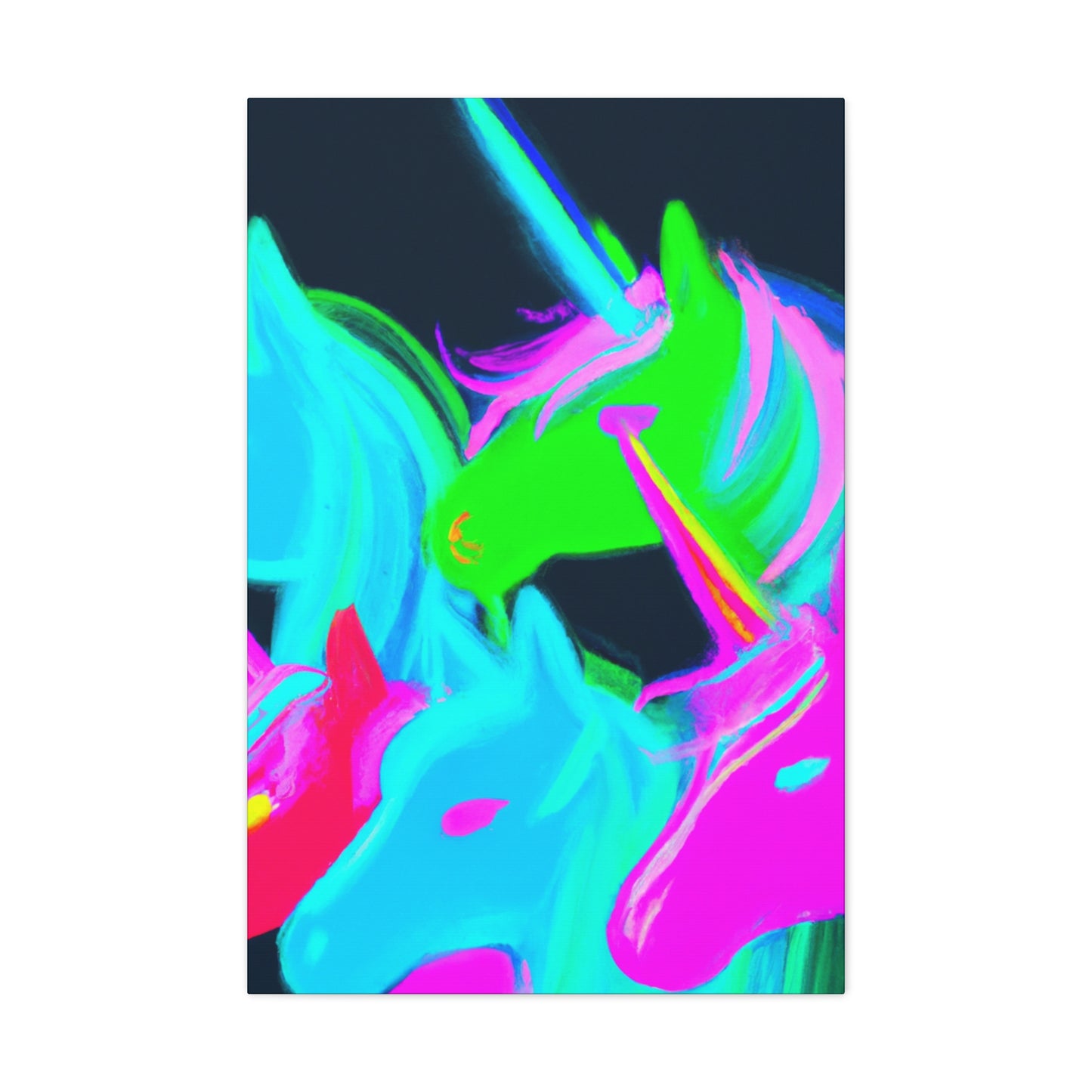 Neon Magical Joyride NEON Unicorns Art Canvas