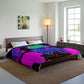 Neon Jungle Dance. Butterflies & Mushrooms Comforter Blanket