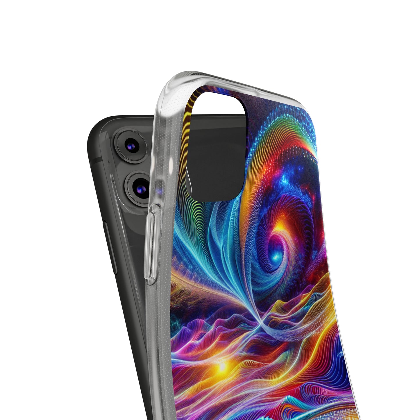 Neon Vortex. Infinity Patterns Art Polycarbonate Phone Case