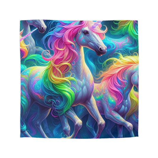Giovanni Emilius - NEON Unicorns Microfiber Duvet Cover