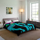 "Neon Foliage Festivity" Butterflies & Mushrooms Comforter Blanket