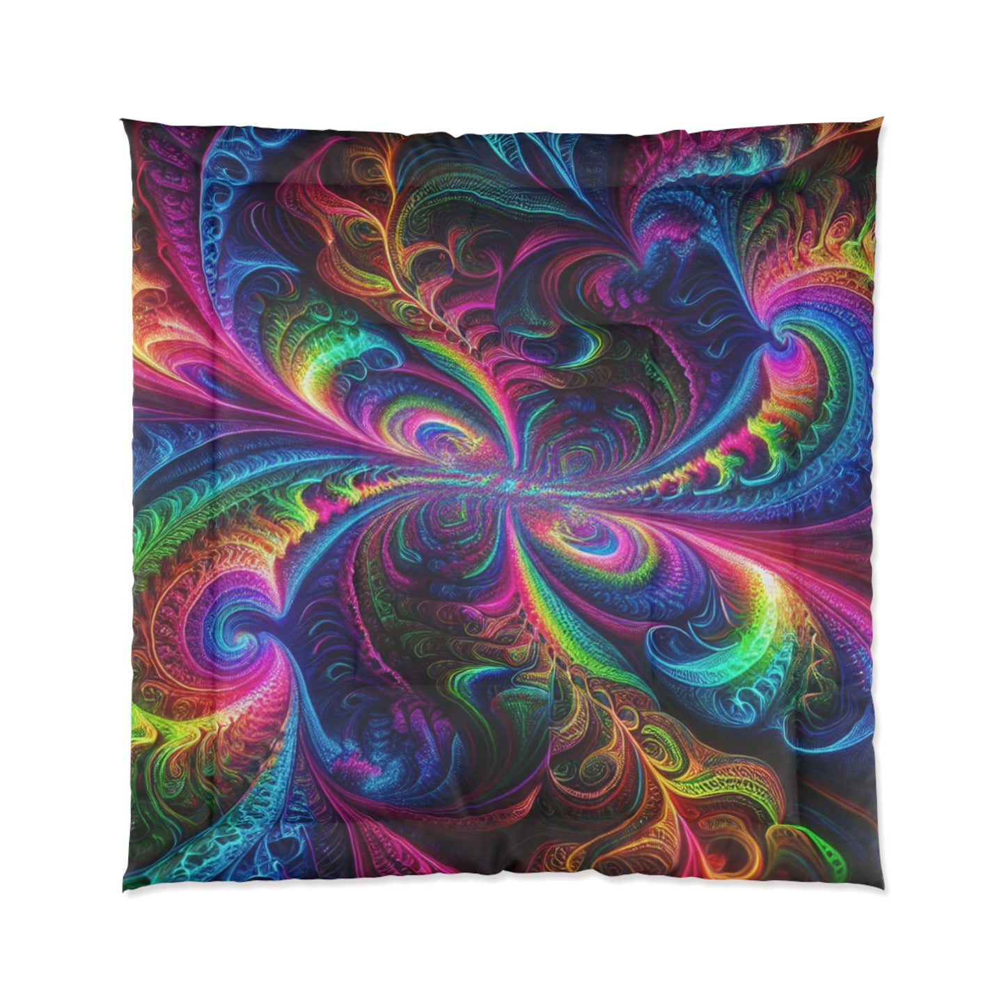 Interdimensional Teal Swirls. Trippy Infinity Patterns Comforter Blanket
