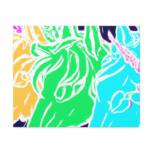 Neon Herd-scape NEON Unicorns Art Canvas