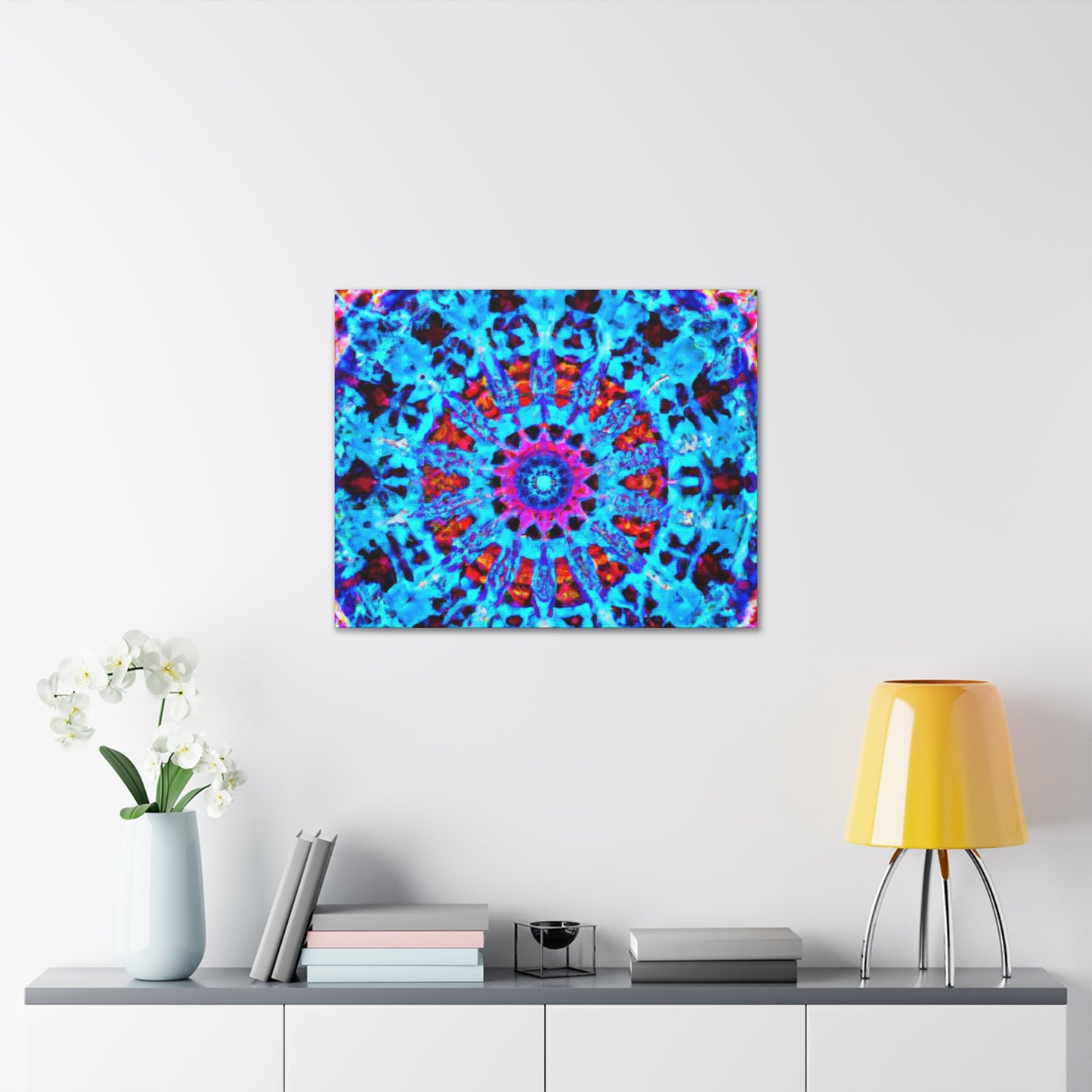 Vividly-Vortexed Neon Infinity Illumination. Trippy Infinity Patterns Art Canvas