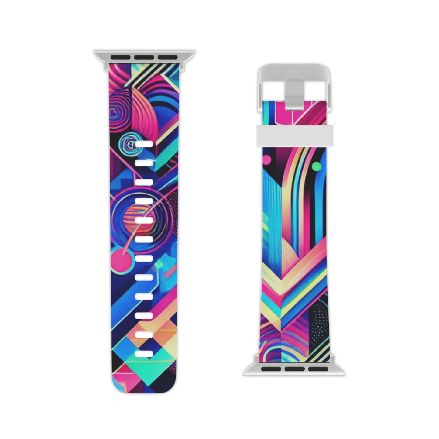 "Neon Glitchscape" - Trippy Infinity Patterns Iwatch Band