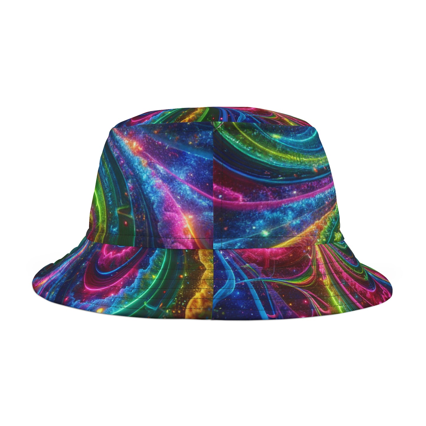Psychedelic Prism Dreamscape Neon Trippy Infinity Patterns Art Bucket Hat