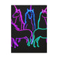 Vibrant Neon Unicornscape. NEON Unicorns Art Canvas