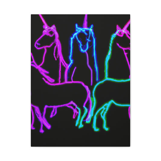 Vibrant Neon Unicornscape. NEON Unicorns Art Canvas