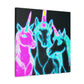 "Neon Magic: The Rainbow of Unicorns". NEON Unicorns Art Canvas