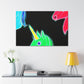 "Neon Rainbow Unicorn Cluster" NEON Unicorns Art Canvas