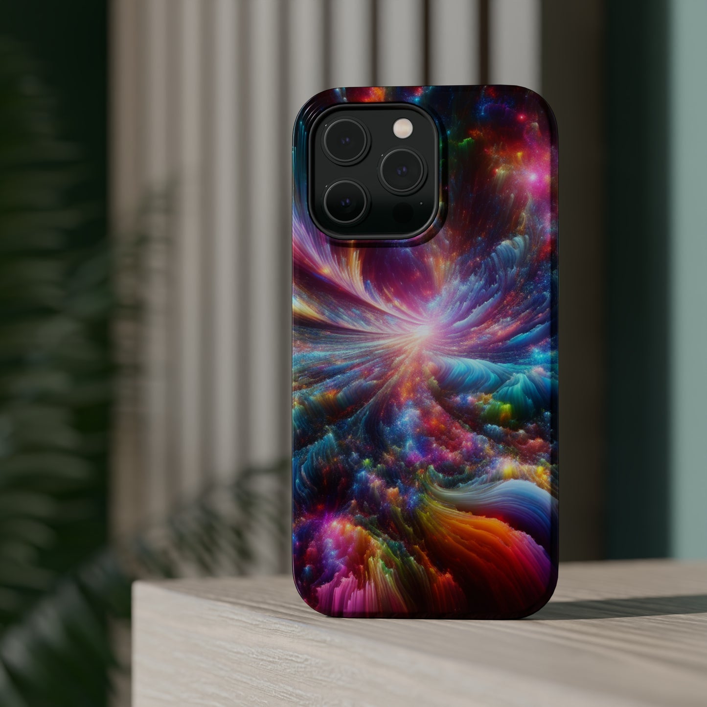 Neon Infinity Chromadrift. Neon Trippy Infinity Patterns Premium Art Magsafe Magnet Tough IPhone 13 14 15 Pro Plus Max and Mini in Matte and Glossy Phone cases