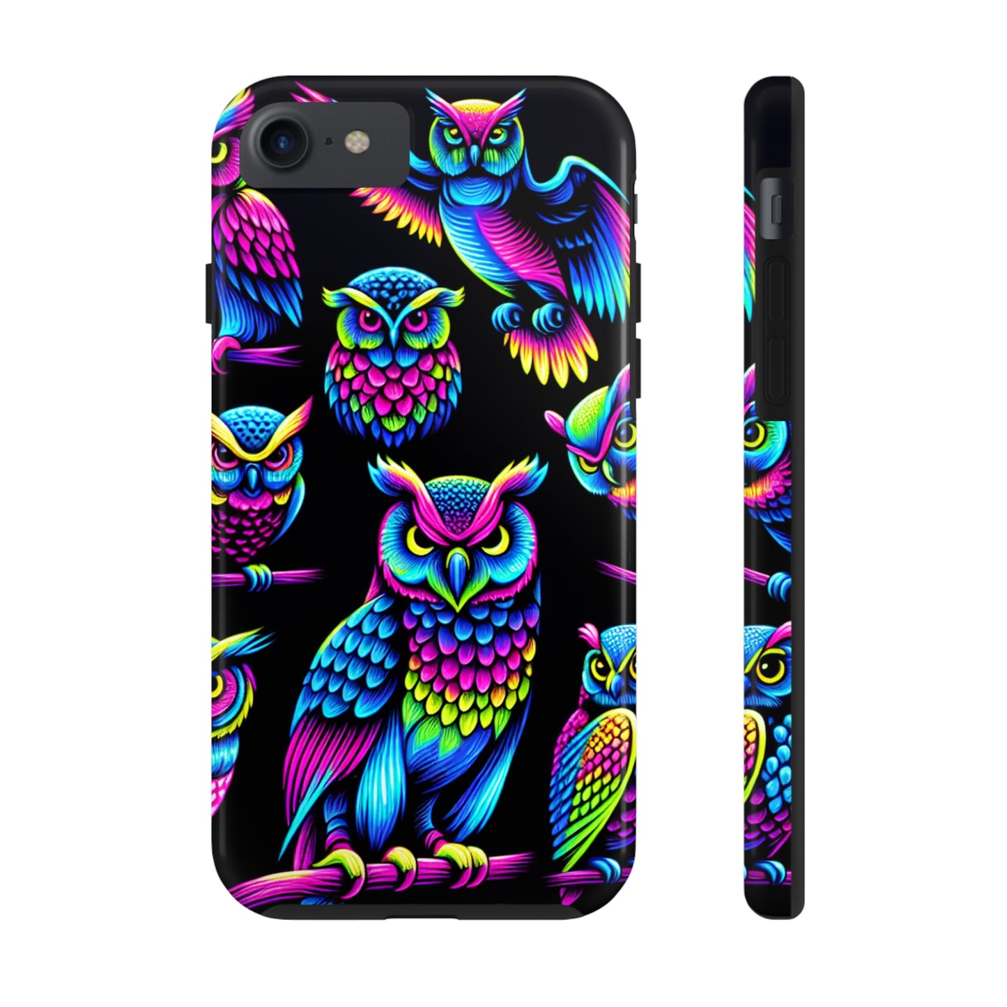 Neon Glowing Owls. NEON Owls Tough Phone Case